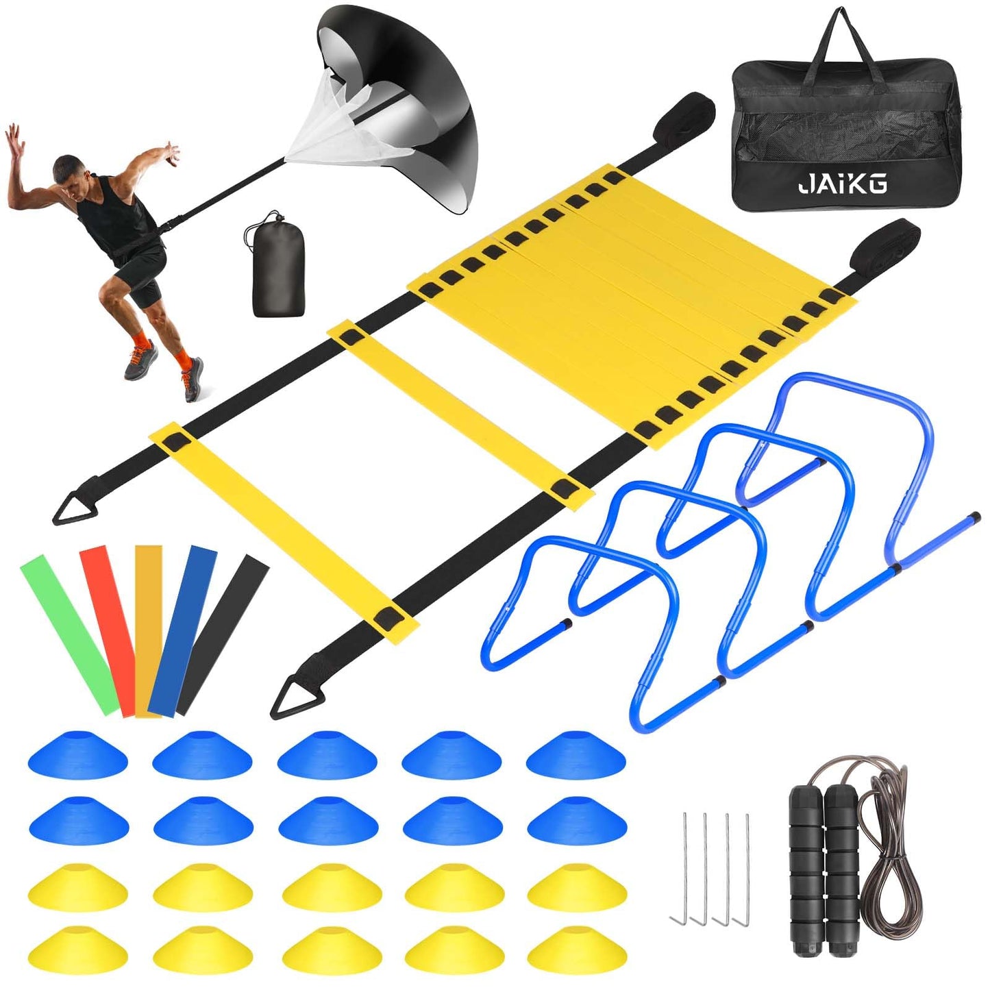 DZLION Agility Ladder Speed Training Equipment Set