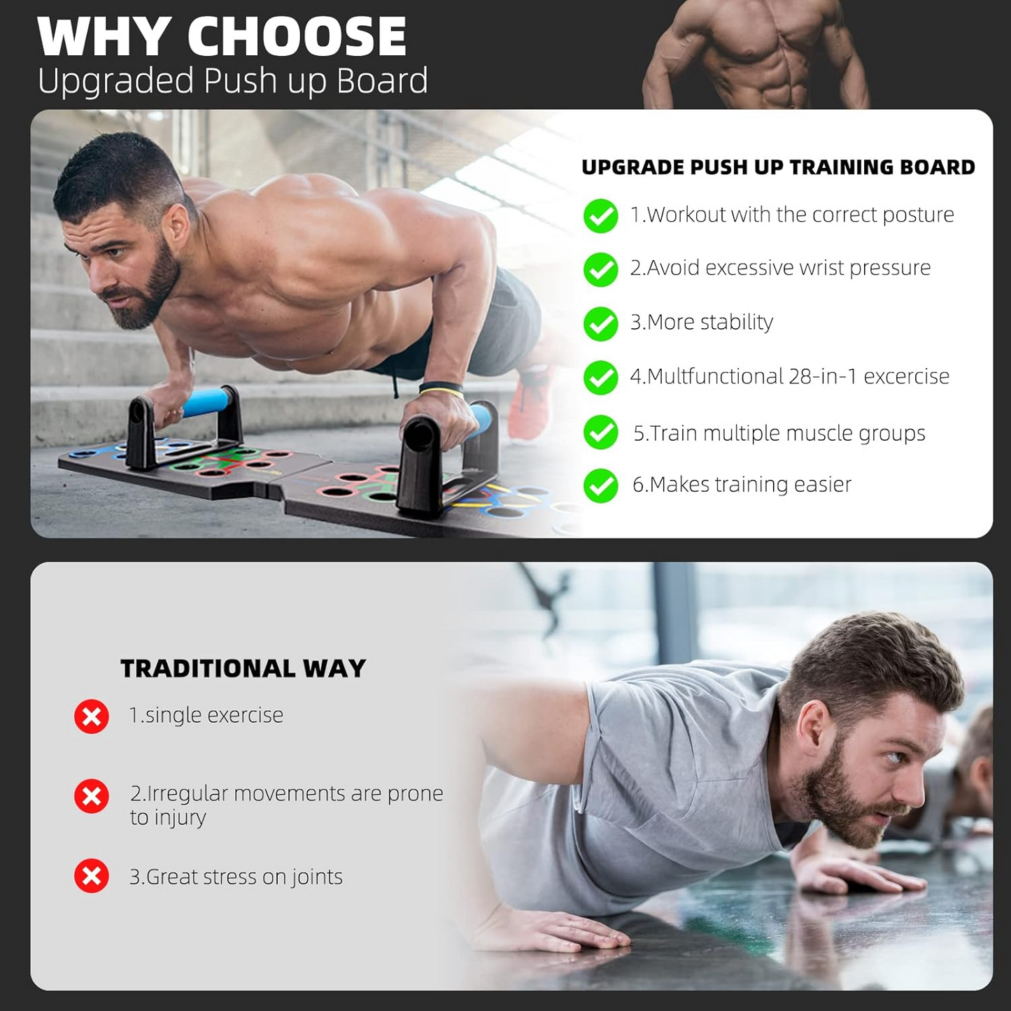 28-in-1 Push-Up Rack Board Portable Home Gym Workout System