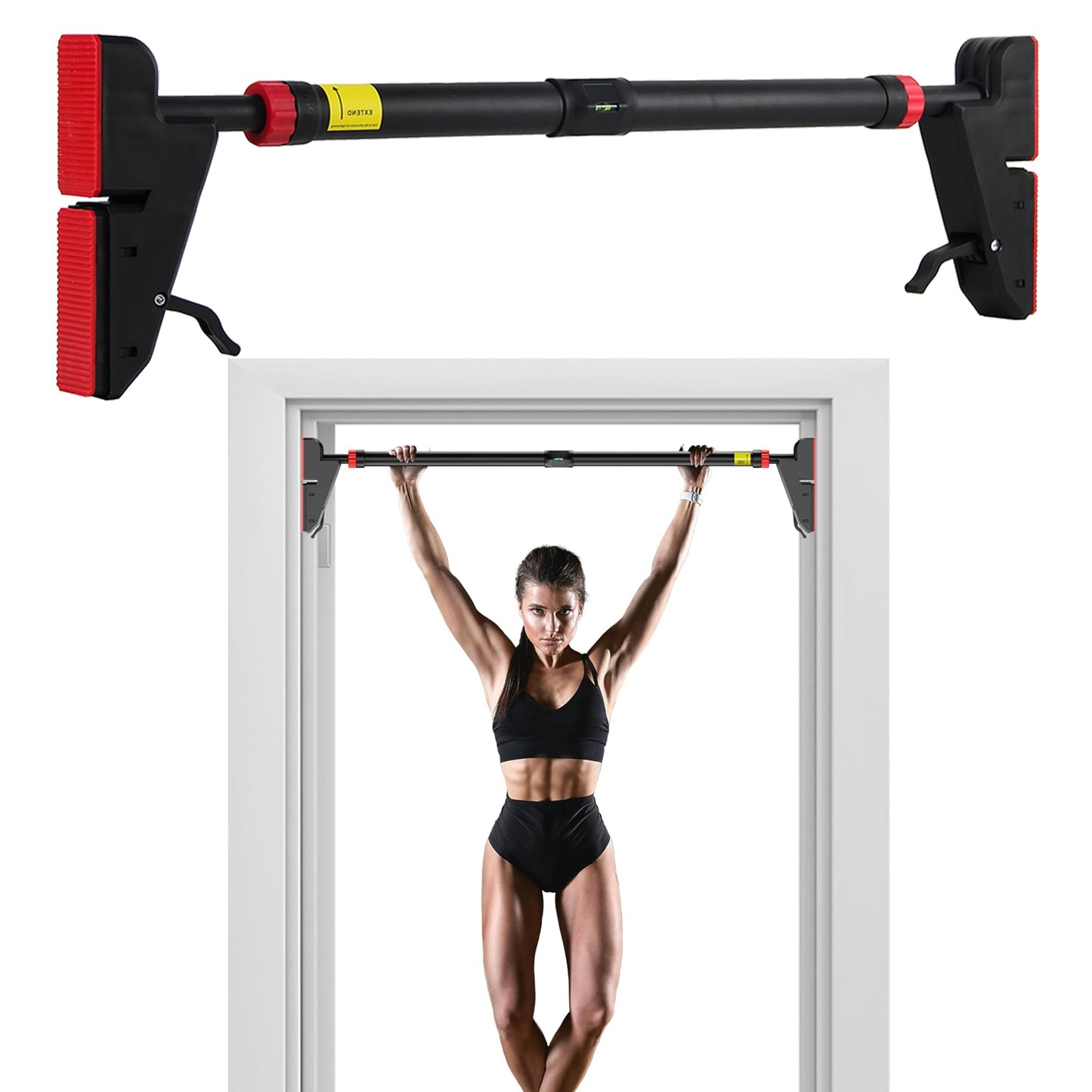 FICTOR Adjustable Door Pull-Up Bar No-Screw Home Gym Trainer