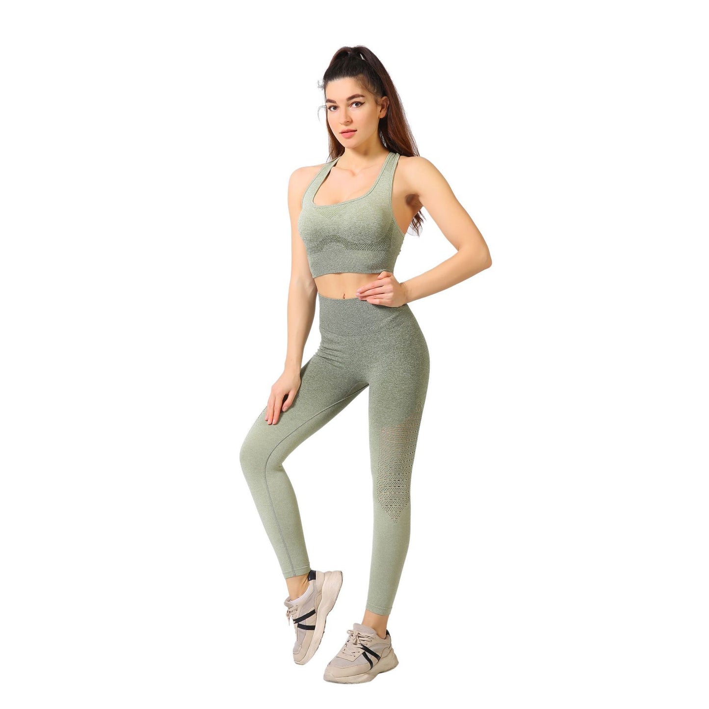 Peach Gradient Outdoor Fitness Suit for Women
