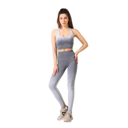 Peach Gradient Outdoor Fitness Suit for Women