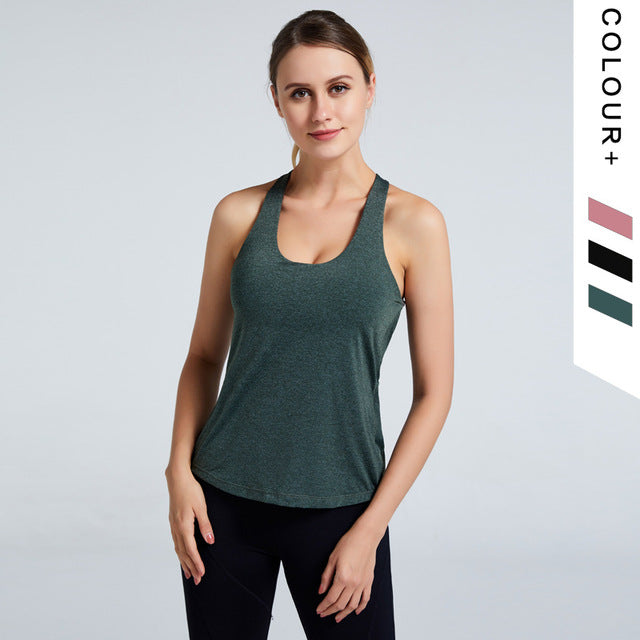 Cozy Nylon Fitness Shirt With Bra Yoga Top