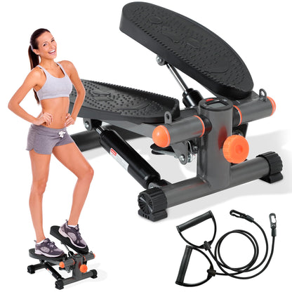 Mini Stair Stepper With Resistance Bands Home Cardio Machine