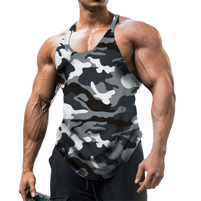 Camouflage Summer Fitness Tank Top for Men